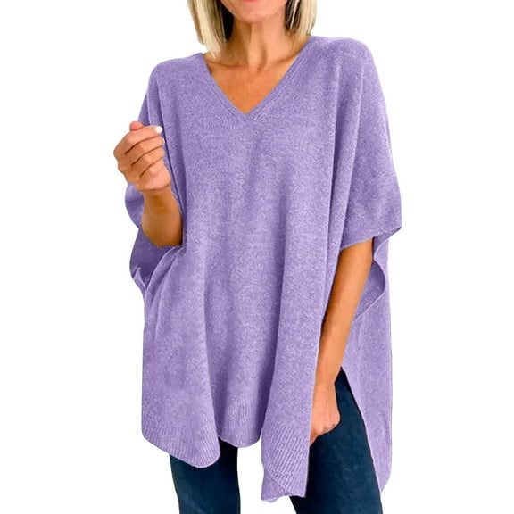 EDFBUYKRS Female Sweaters Womens V Neck Sweaters Shirts Long Sleeve Lightweight Ribbed Knit Pullover Sweater Blouse Tops with Buttons Oufits Fall Sweater S