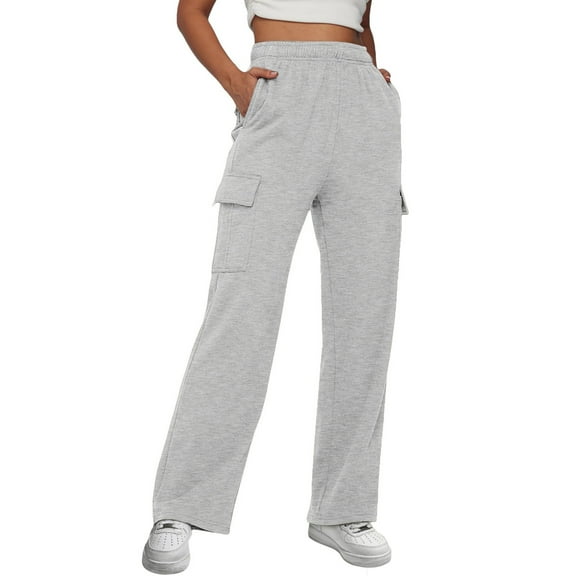 EDFBUYKRS Female Women Pants Casual Capri Pants for Women Jeans Low Rise Womens Daily Home Outdoor Elastic Waist Side Pockets Trousers Casual Workout Trousers Cargo Pants M