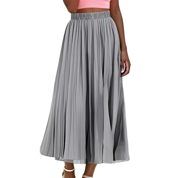 EDFBUYKRS Female Women Pants Casual Capri Pants for Women Petite Length Women's Elastic Waist A Line Pleated Chiffon Cropped Wide Leg Pants Culottes Xxl