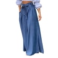 thumbnail image 1 of EDFBUYKRS Female Women Pants Casual Cargo Pants Women High Waisted Camo Elegant Lace up High Waisted Women's Wide Leg Pants Casual Large Denim Pants Xl, 1 of 5