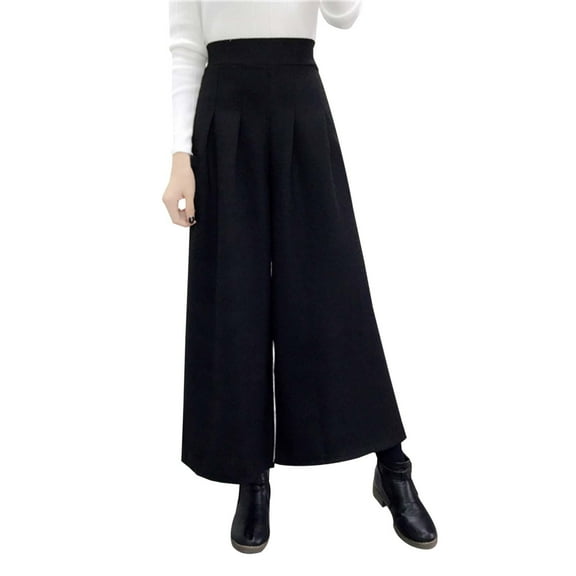 EDFBUYKRS Female Women Pants Casual Cargo Pants Women Stretchy Plus Size Women’S Winter Solid Color Wool Blend Casual Wide Leg Crop Pants for Comfort and Style S