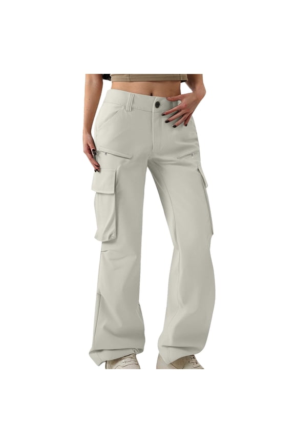 Female Women Pants Casual Cargo Pants Women Tall Micro Flared Cargo Pants Women's Loose Wide Leg Slim Straight Leg Casual Pants In Summer Xl