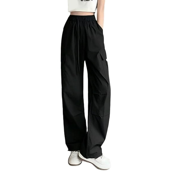 EDFBUYKRS Female Women Pants Casual Dress Pants Women Plus Size Short Length Women's Cargo Trousers Loose Work Trousers Quick Drying Stretch High Waist Pocket Streetwearsun Protective Cargo Pants Xl