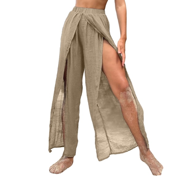 EDFBUYKRS Female Women Pants Casual Dress Pants Women Plus Women's Chiffon Casual Skirt Versatile Resort Beachwear S