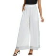thumbnail image 1 of EDFBUYKRS Female Women Pants Casual Fall Pants for Women 2026 Petite Women's Flowy Chiffon Wide Leg Pants High Stretchy Waist Comfortable Casual Trousers for Spring Summer Fall L, 1 of 5