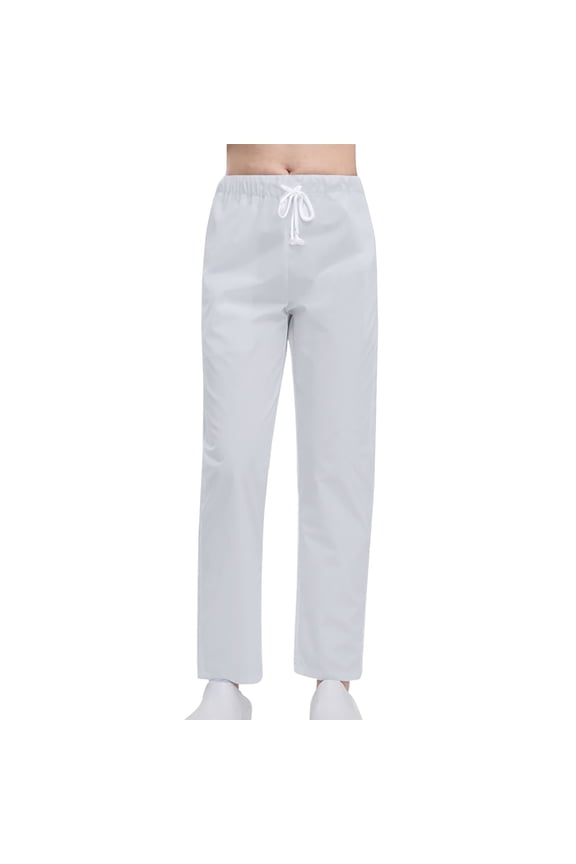 Female Women Pants Casual High Waisted Pants for Women Dressy Buttons Pants Elastic Belt Lace up Doctor Pants Suit Large Laboratory Work Pants Xxl