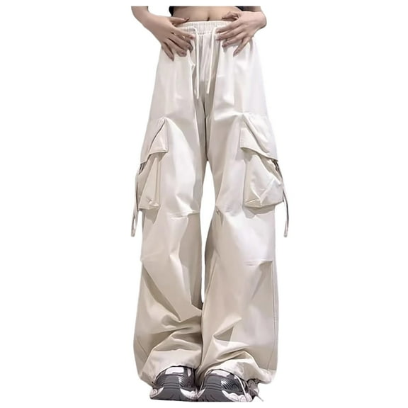 EDFBUYKRS Female Women Pants Casual Hiking Pants Women Plus Size 2X Women's Work Pants with Pockets High Waist Casual Pants Straight Leg Pants M
