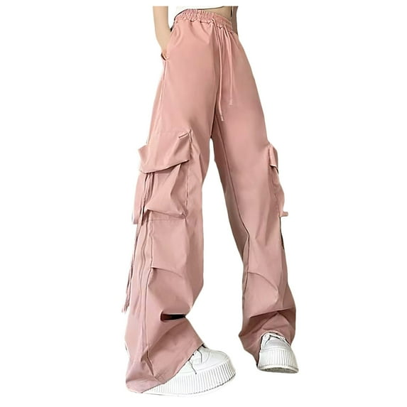 EDFBUYKRS Female Women Pants Casual Hiking Pants Women Plus Size 2X Women's Work Pants with Pockets High Waist Casual Pants Straight Leg Pants Xxl