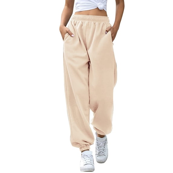 EDFBUYKRS Female Women Pants Casual Hiking Pants Women Tall Plus Size Women Summer High Waisted Palazzo Pants Wide Leg Long Pant Trousers with Pocket S