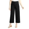thumbnail image 1 of EDFBUYKRS Female Women Pants Casual Linen Pants Women Short Petite Women Stretch Twill Cropped Wide Leg Pant Women’S High Waist Casual Wide Leg Pants S, 1 of 6