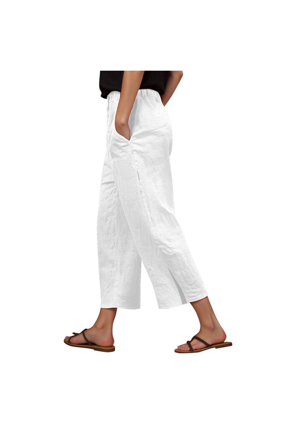 Female Women Pants Casual Loose Pants for Women Extra Long Womens Daily Elastic Waist Workout Trousers Solid Long Pants Loose Casual Pockets Trousers Xxl