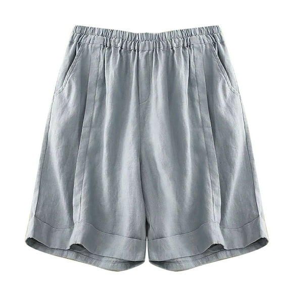 EDFBUYKRS Female Women Pants Casual Loose Pants for Women Extra Long Women's High Waist Shorts Loose Large Size A Line Shorts Xl