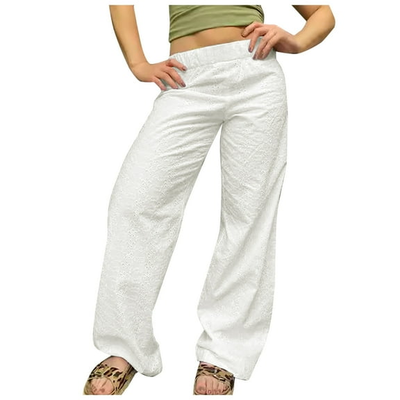 EDFBUYKRS Female Women Pants Casual Loose Pants for Women Petite Short 2026 Ladies Wide Leg Casual Street Fashion Loose High Waisted Trousers M