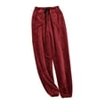 thumbnail image 1 of EDFBUYKRS Female Women Pants Casual Pants for Women High Waisted Jeans Pajama Pants Men's Autumn and Winter Warm Flannel Wide Mouth Trousers Loose Large Size Thick Coral Home Pajamas Xxl, 1 of 4