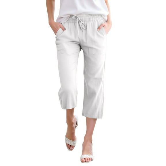 EDFBUYKRS Female Women Pants Casual Pants for Women Work Casual Petite Women High Waisted Wide Leg Pants Fashion Drawstring Elastic Trousers Comfy Straight Leg Long Pants with Pockets Xxxxl