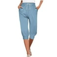 thumbnail image 1 of EDFBUYKRS Female Women Pants Casual Pants for Women Capris for Women Casual Print Pants High Waist Bottom Drawstring Joggers Casual Pants Xxl, 1 of 6