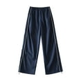 thumbnail image 1 of EDFBUYKRS Female Women Pants Casual Plus Size Sweatpants Sets Tall Women's Loose Cargo Pants Retro Pocket Low Waist Drawstring Pig Nose Buckle Slim Straight Woven Casual Pants S, 1 of 8