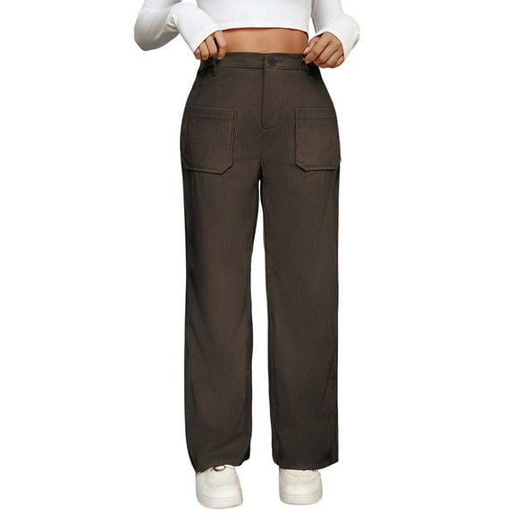 EDFBUYKRS Female Women Pants Casual Sweat Pants Women Tall Women's Casual Pants Loose Straight Leg Comfortable Everyday Wear Solid Color Trousers for All Seasons Machine Washable L