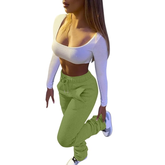 EDFBUYKRS Female Women Pants Casual Sweatpants Women Long Pants for Women Cargo Pants Women Baggy Low Waist Wide Leg Baggy Relaxed Jogger Pants M