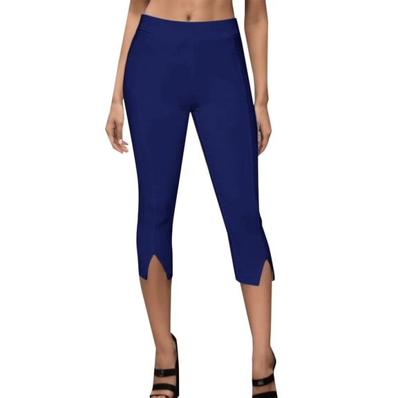 EDFBUYKRS Female Women Pants Casual Sweatpants Women Plus Size 4X Ladies Casual Fashion Solid Color Slit Waist Crocheted Crocheted Pants M