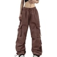 thumbnail image 1 of EDFBUYKRS Female Women Pants Casual Teacher Pants for Tall Women 2026 Women's Summer Cargo Parachute Pants Loose Fit Pocket Street Style Xl, 1 of 8