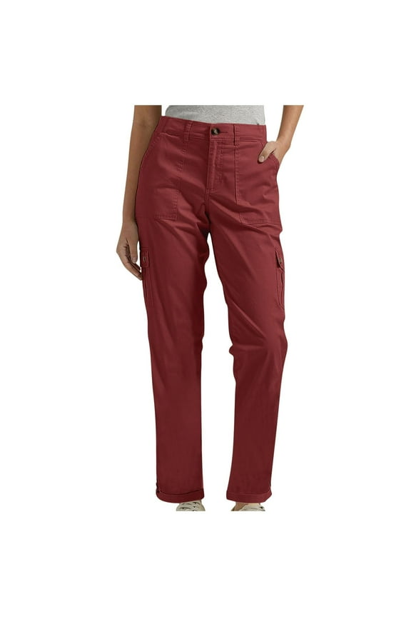 Female Women Pants Casual Travel Pants Women Women Cargo Pant Casual Stretch Elastic Waist Flat Front Straight Leg Long Pants Hem Work Trousers Xxl