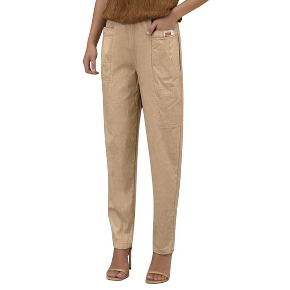 EDFBUYKRS Female Women Pants Casual Women Cargo Pants with Pockets Denim Women Elastic Waist Trousers Relaxed Fit Straight Leg Trousers Casual Loose Fiitting Trousers Xxxxxxl