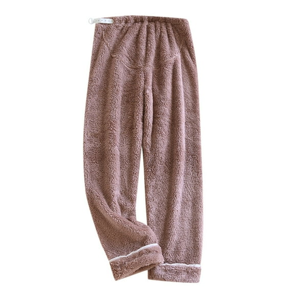 EDFBUYKRS Female Women Pants Casual Women's Pants High Waisted Petite Women Velvet Thickened Maternity Belly Support Pants Autumn and Winter Solid Color Pajamas Adjustable Home Pants M