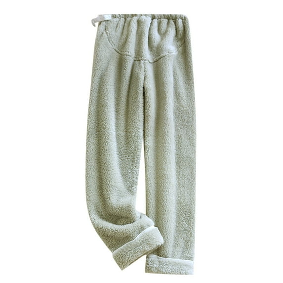 EDFBUYKRS Female Women Pants Casual Women's Pants High Waisted Petite Women Velvet Thickened Maternity Belly Support Pants Autumn and Winter Solid Color Pajamas Adjustable Home Pants L