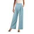 thumbnail image 1 of EDFBUYKRS Female Women Pants Casual Women's Pants Plus Size Casual Omen's Wide Leg Pants Work Business Casual Loose High Waisted Dress Palazzo Flowy Trousers M, 1 of 6