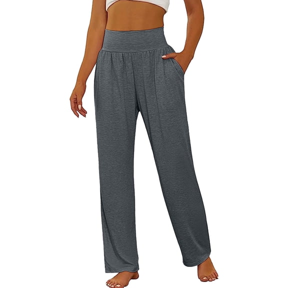 EDFBUYKRS Female Women Pants Casual Womens Cargo Pants Black 3 Pack Women's Yoga Pants with Pockets High Waisted Cozy Pants Drawstring Sweatpant Loose Wide Leg Jogger Xl