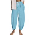 thumbnail image 1 of EDFBUYKRS Female Women Pants Casual Womens Cargo Pants Petite Baggy Womens Casual Solid Color Loose Pockets Elastic Belt Waist Pants Long Trousers Xxl, 1 of 5