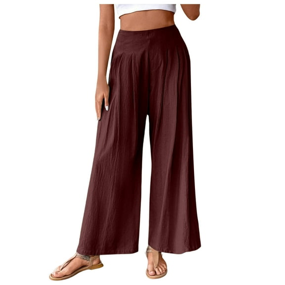 EDFBUYKRS Female Women Pants Casual Womens Cargo Pants Petite Size Womens Casual Solid Color Pressed Side Zipper Loose Casual Trousers Pants M