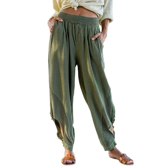 EDFBUYKRS Female Women Pants Casual Womens Dress Pants Petite Women Casual Pants Flower Printing Casual Drawstring Leggings Cropped Trousers M