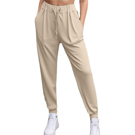 EDFBUYKRS Female Women Pants Casual Womens Dress Pants Petite Women's Jogging Pants with Drawstring Pockets Are Suitable for Women's Casual Exercise and Jogging M