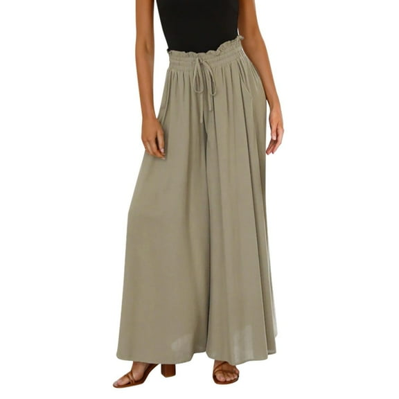 EDFBUYKRS Female Women Pants Casual Womens Fall Pants Petite Women's Pleats High Waisted Straight Pants Wide Leg Pants Women's Casual Loose Trousers Xxl