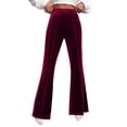 thumbnail image 1 of EDFBUYKRS Female Women Pants Casual Womens Pants Casual Flare Velvet Pants for Women High Waisted Wide Leg Stretch Elastic Waist Pull On Trousers Front Seam Slacks L, 1 of 5