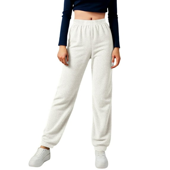 EDFBUYKRS Female Women Pants Casual Womens Pants Dressy Casual Petite Womens Winter Elastic Thickened Solid Color Thermal Full Length Loose Comforting Warm Capris Leggings M