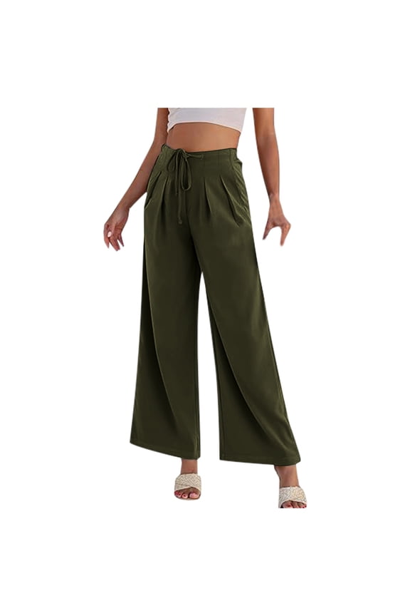 Female Women Pants Casual Womens Pants and Coat Set Womens High Waisted Straight Leg Long Palazzo Pants Casual Business Work Trousers L