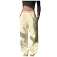 thumbnail image 1 of EDFBUYKRS Female Women Pants Casual Womens Sweatpants with Pockets No Drawstring Solid Color Pants M, 1 of 3