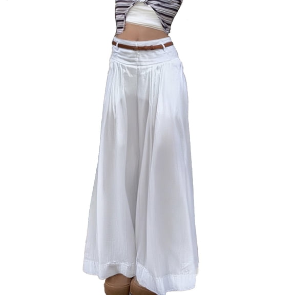 EDFBUYKRS Female Women Pants Casual Womens Track Pants with Stripe Plus Size Women's Wide Leg Pants High Waisted Business Work Trousers Long Straight Suit Pants S