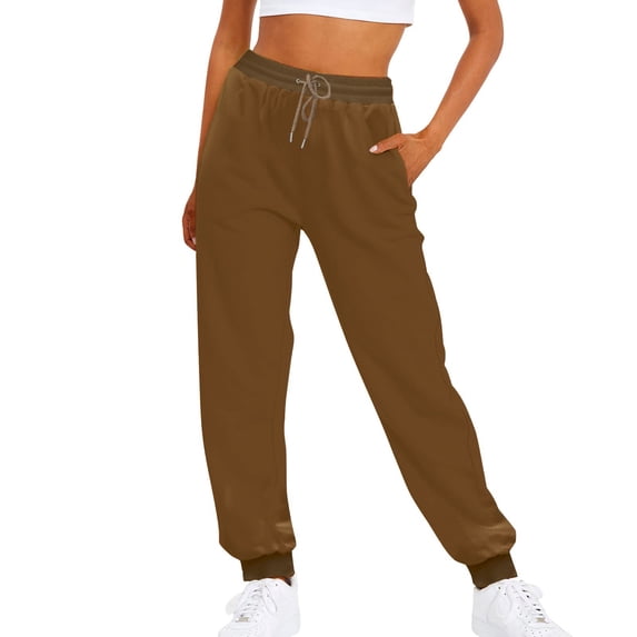 EDFBUYKRS Female Women Pants Casual Work Pants Women Stretch Jegging Ladies Solid Color Drawstring Elastic Waist Casual Loose Foot Sweatpants Xl