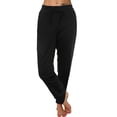 thumbnail image 1 of EDFBUYKRS Female Women Pants Casual Workout Pants Women Loose Fit Petite Women's Solid Colour Autumn/Winter Casual Sweatpants M, 1 of 2