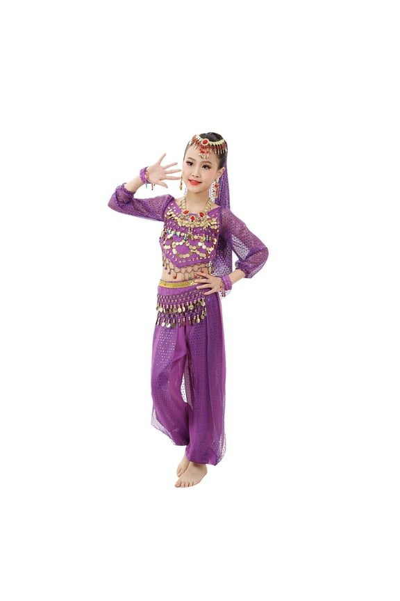 Girls Winter Outfits Girls Dance Childrens Personality Dance Show Belly Dance Sequin Mesh Set for Unique Events Toddler Clothes