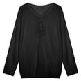 thumbnail image 1 of EDFBUYKRS Long Sleeve Shirts for Women V Neck Casual Tunic Tops Lightweight Pullover Xxl, 1 of 2