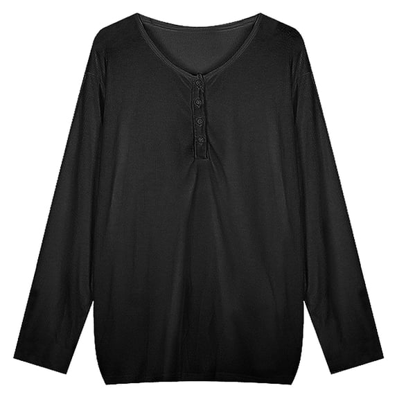 EDFBUYKRS Long Sleeve Shirts for Women V Neck Casual Tunic Tops Lightweight Pullover Xxl