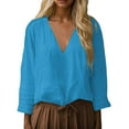 thumbnail image 1 of EDFBUYKRS Plus Size Womens Blouses Long Sleeve Floral Tunic Tops Neck Flowy Fall Shirts L, 1 of 8