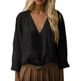 thumbnail image 1 of EDFBUYKRS Plus Size Womens Blouses Long Sleeve Floral Tunic Tops Neck Flowy Fall Shirts Xl, 1 of 8
