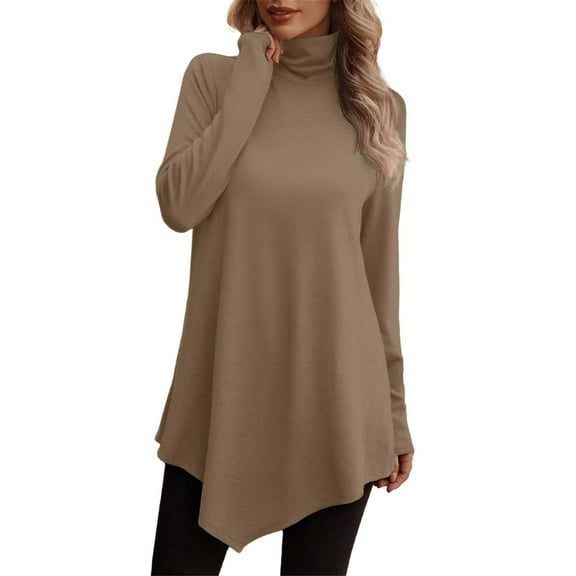 EDFBUYKRS Striped Long Sleeve Shirts for Women Crewneck Tunic Tops Color Block Blouses Fall Pullover S