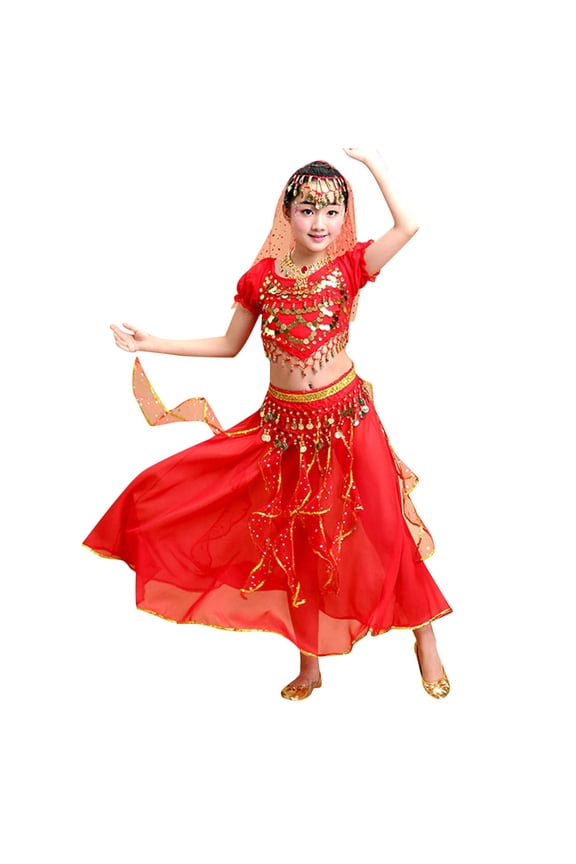 Teen Outfits Kids Girls Belly Dance Sequin Dance Halloween Wear Carnival Sets for Festive Occasions and Performances Girls Clothes
